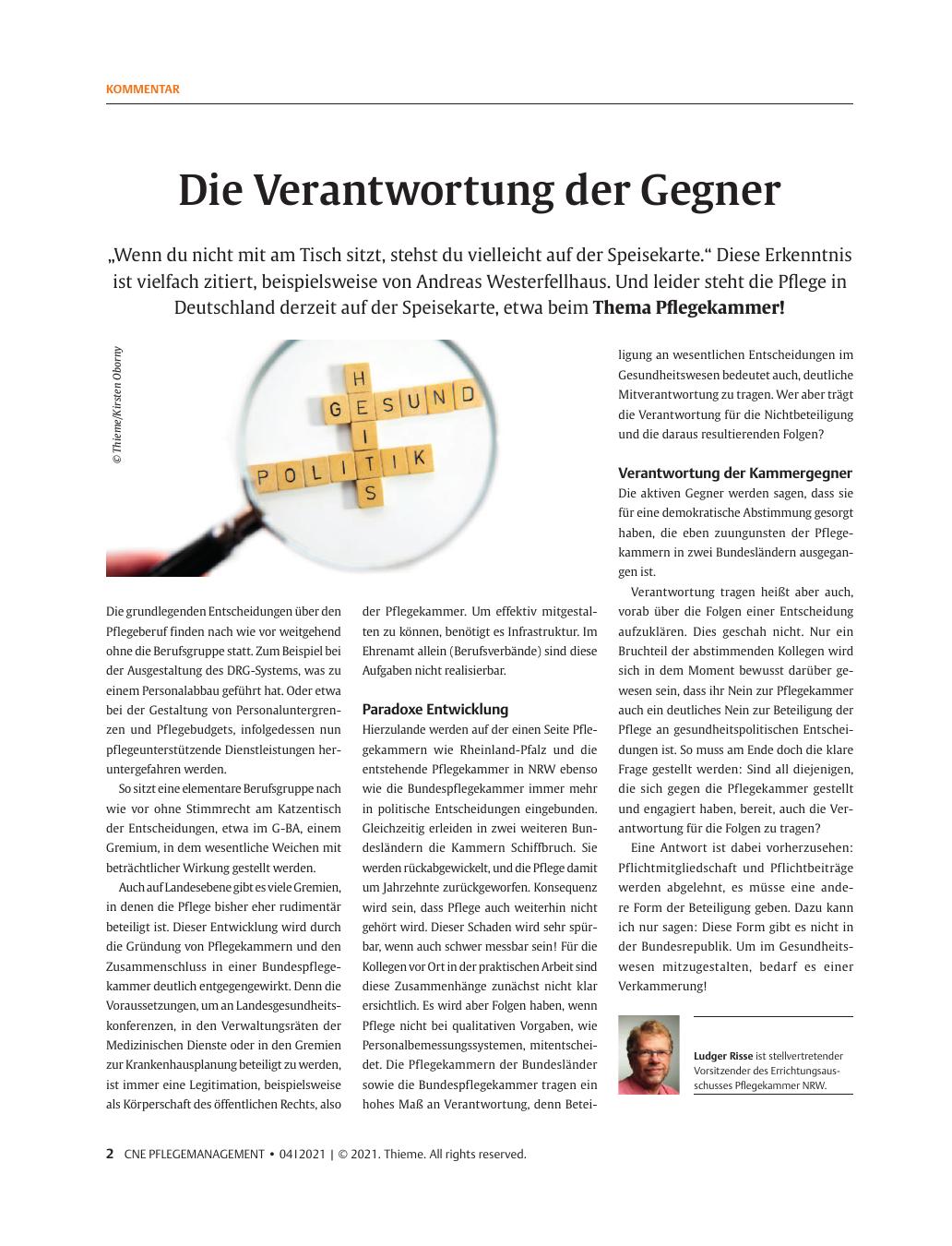 Vorschauseite 1: Die Verantwortung der Gegner