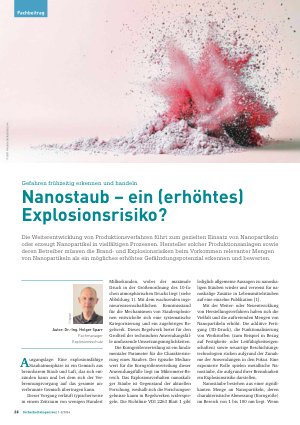 Vorschauseite 1: Nanostaub – ein (erhöhtes) Explosionsrisiko?