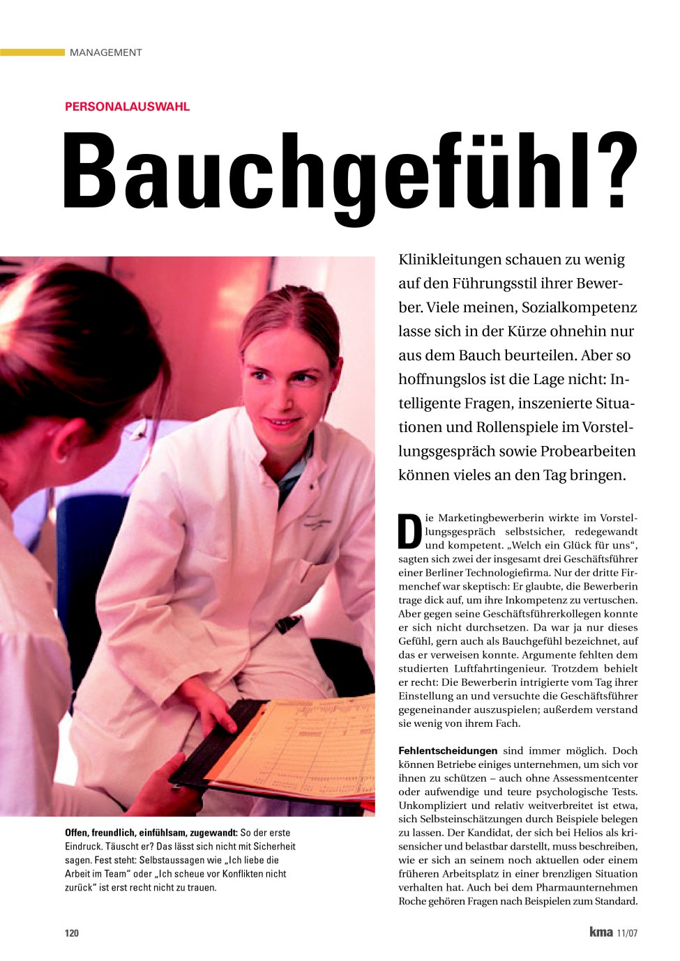 Vorschauseite 1: Bauchgefühl? Bewahre!