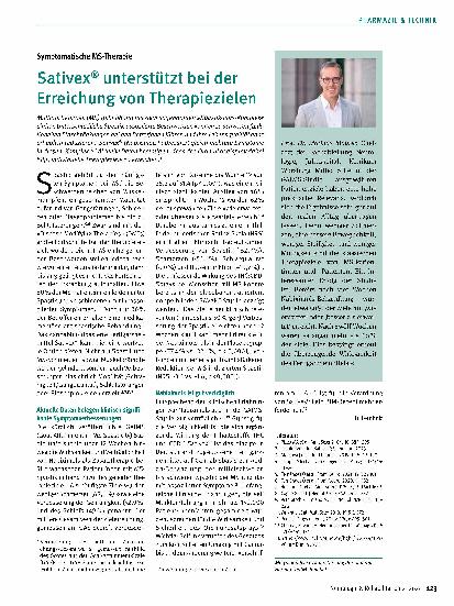Vorschauseite 1: Sativex® unterstützt bei der Erreichung von Therapiezielen.