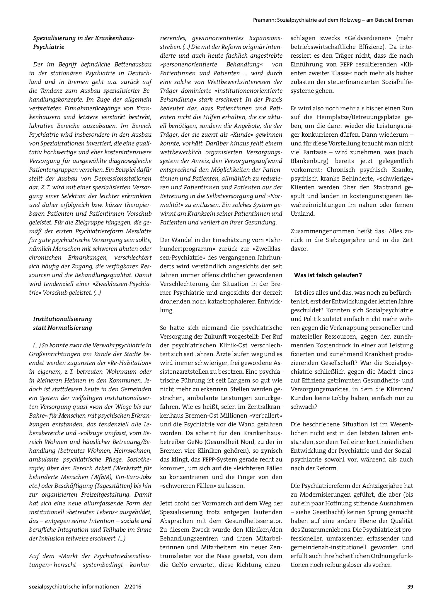 Vorschauseite 2: Sozialpsychiatrie auf dem Holzweg – am Beispiel Bremen