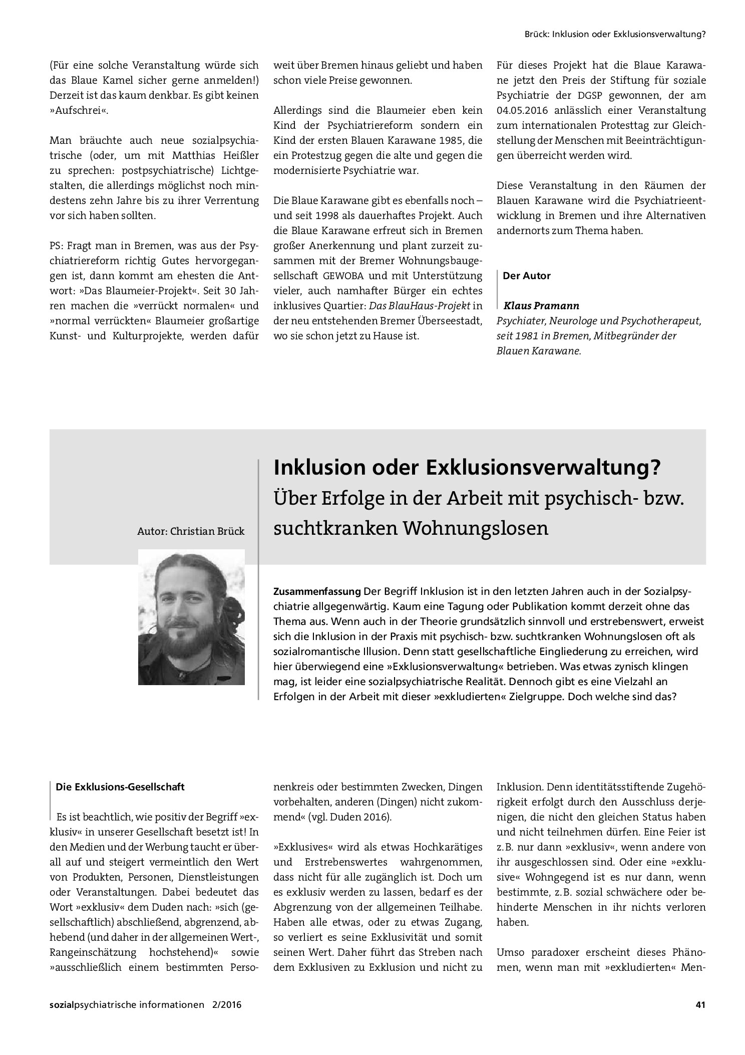 Vorschauseite 4: Sozialpsychiatrie auf dem Holzweg – am Beispiel Bremen