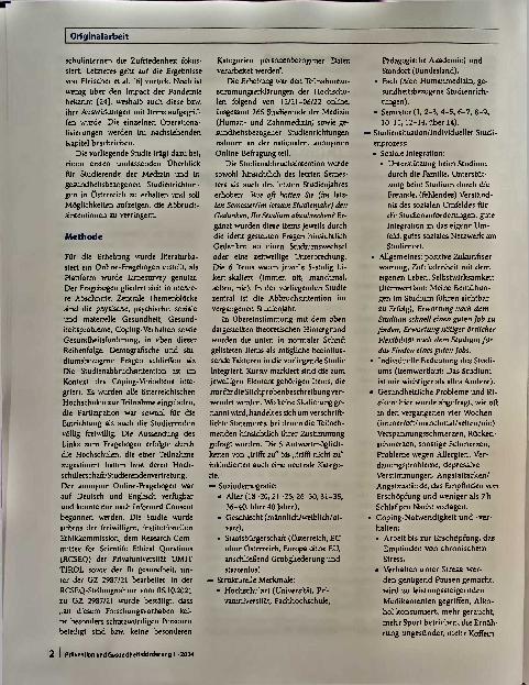 Vorschauseite 2: Studienabbruchstendenzen bei gesundheitsbezogenen und (human)medizinischen Studienrichtungen in Österreich