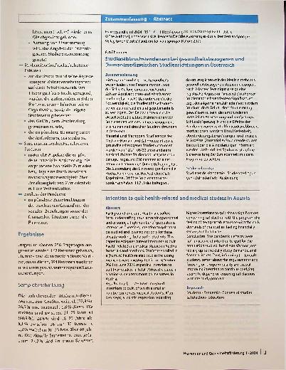 Vorschauseite 3: Studienabbruchstendenzen bei gesundheitsbezogenen und (human)medizinischen Studienrichtungen in Österreich