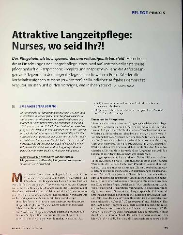 Vorschauseite 1: Attraktive Langzeitpflege: Nurses, wo seid Ihr? !