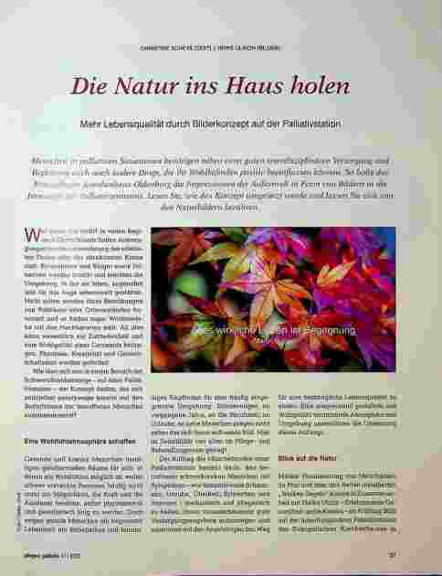 Vorschauseite 1: Die Natur ins Haus holen: Mehr Lebensqualität durch Bilderkonzept auf der Palliativstation