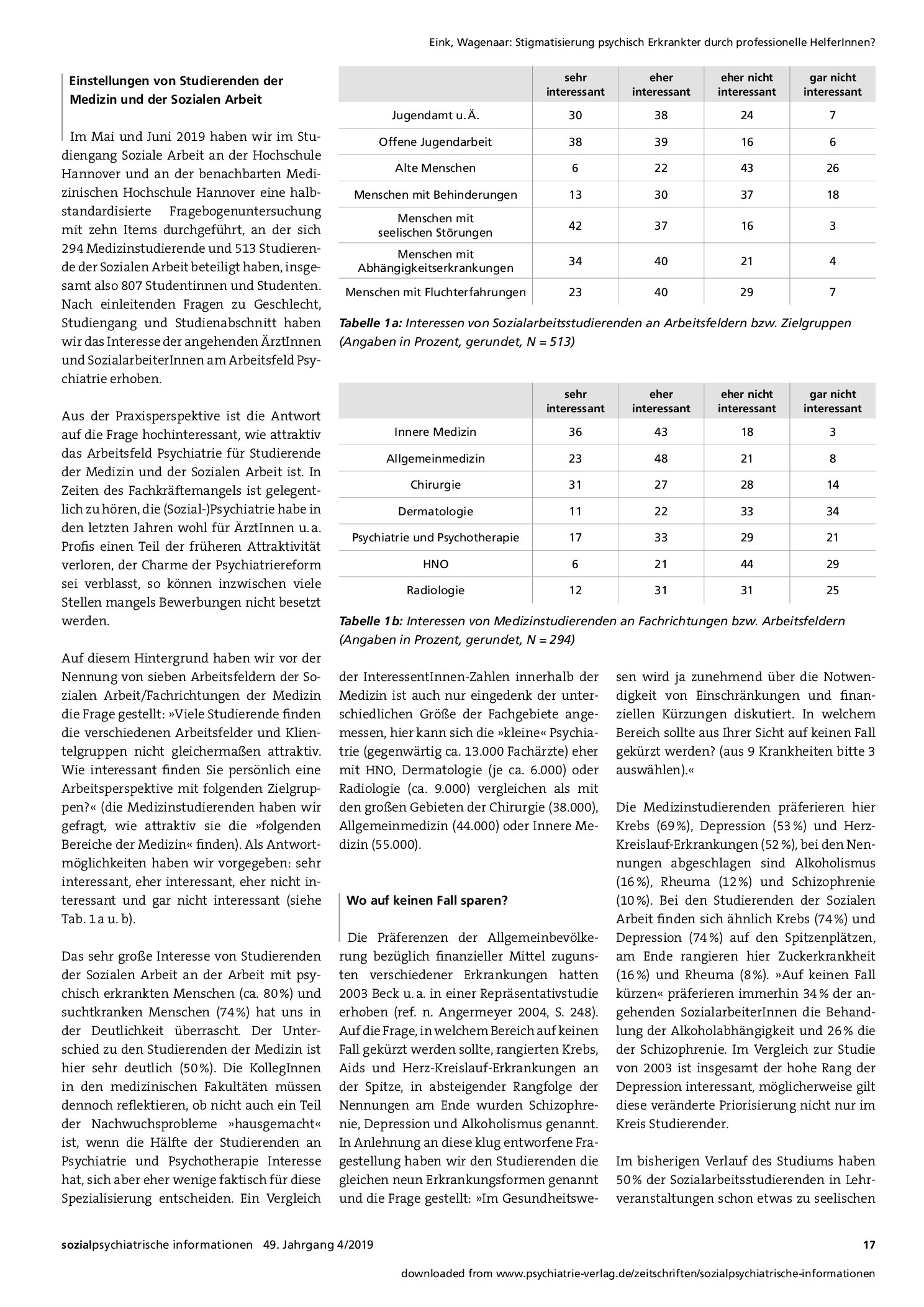 Vorschauseite 3: Stigmatisierung psychisch Erkrankter durch professionelle HelferInnen? Haltungen zu Psychiatrie und psychisch Erkrankten bei Studierenden der Sozialen Arbeit und der Medizin
