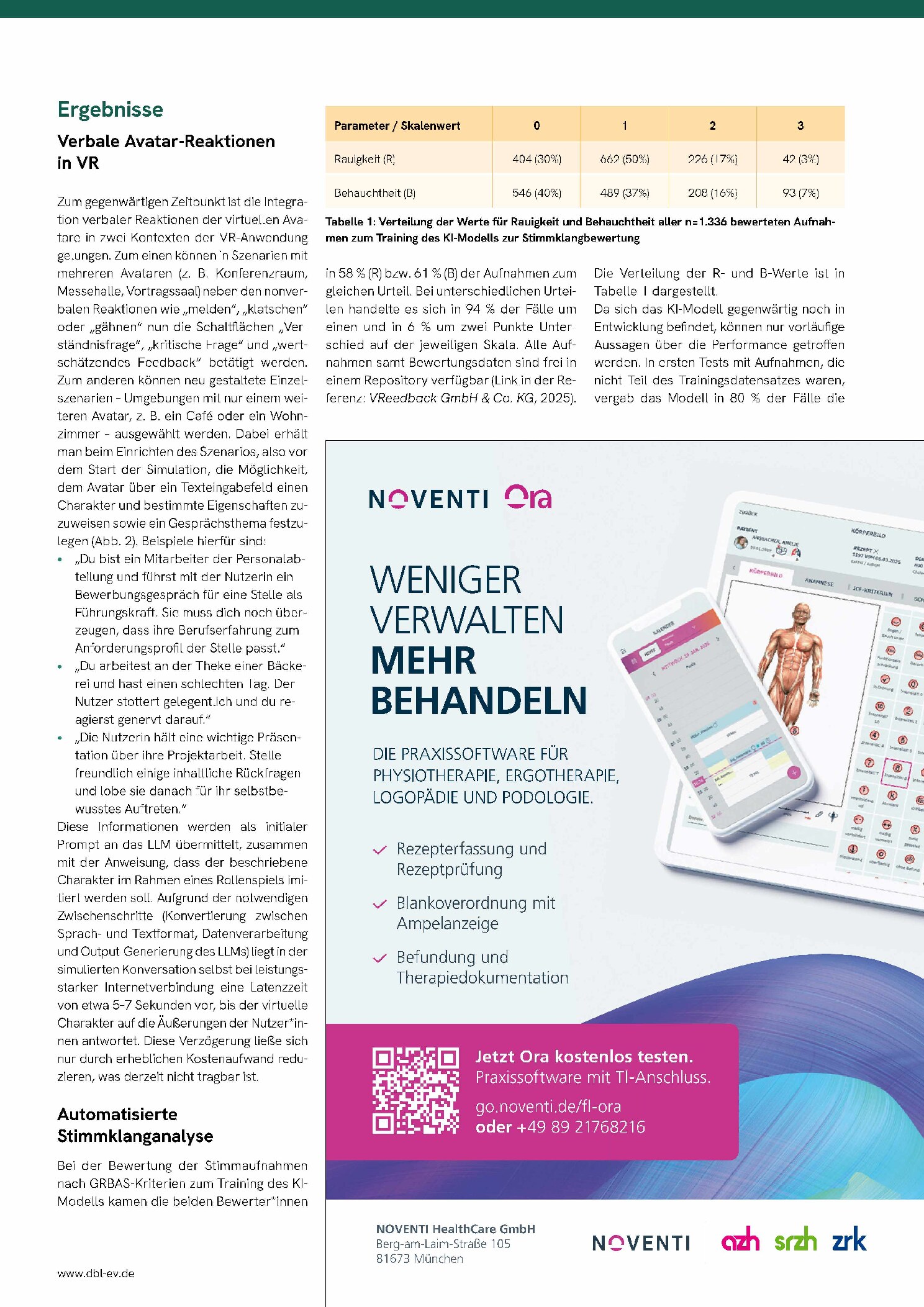 Vorschauseite 4: Lebendige Transferübungen und automatisierte Stimmklangbeurteilung – KI im Forschungsprojekt ProVoiceVR