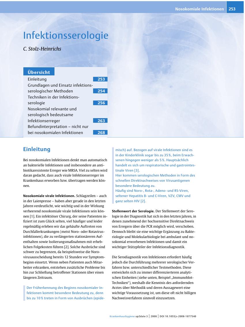 Vorschauseite 1: Infektionsserologie