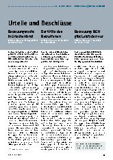 Vorschauseite 1: Urteile und Beschlüsse