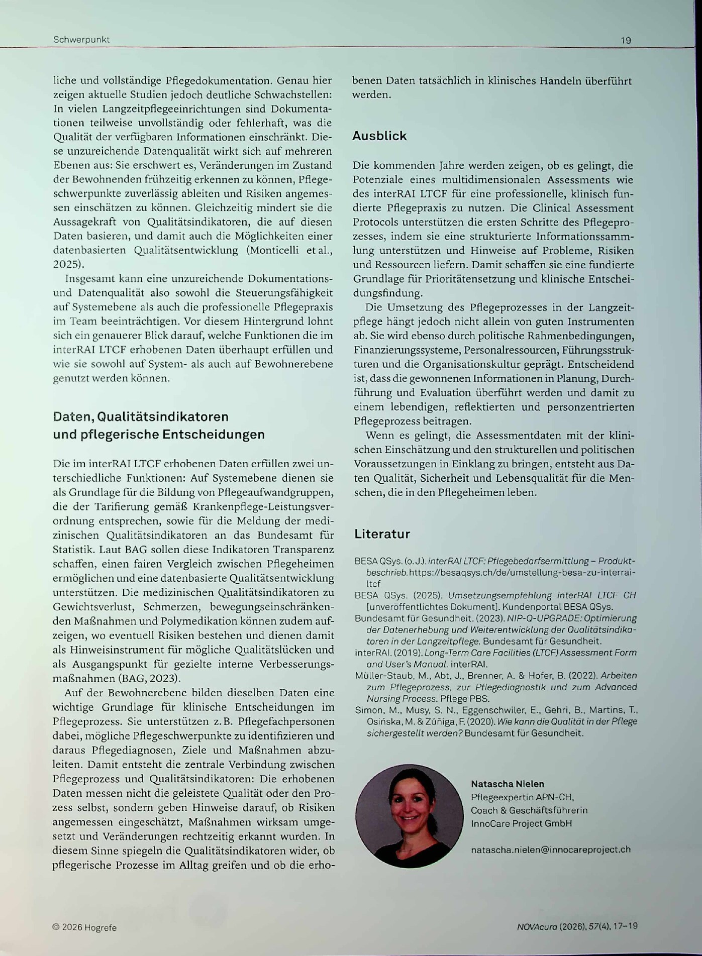 Vorschauseite 3: Pflegeprozess zwischen Anspruch und Wirklichkeit. Das interRAI LTCF und seine Chance für den Pflegeprozess