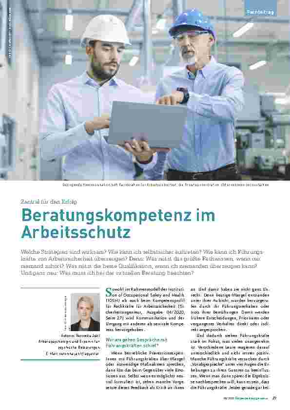 Vorschauseite 1: Beratungskompetenz im Arbeitsschutz