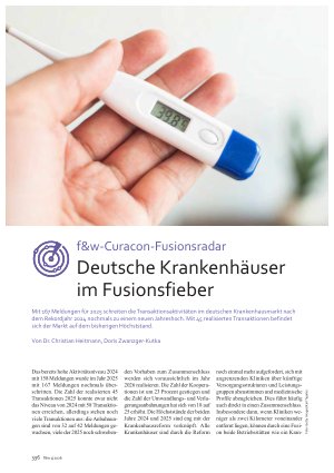 Vorschauseite 1: Deutsche Krankenhäuser im Fusionsfieber