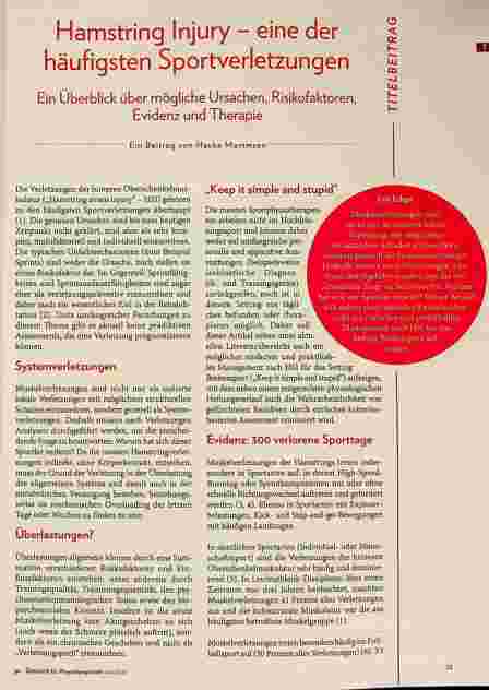 Vorschauseite 2: Hamstring Injury - eine der 3 häufigsten Sportverletzungen Ein Überblick über mögliche Ursachen, Risikofaktoren, Evidenz und Therapie