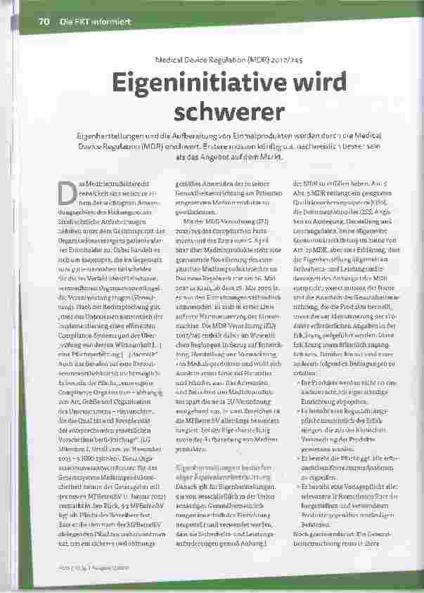 Vorschauseite 1: Eigeninitiative wird schwerer.
