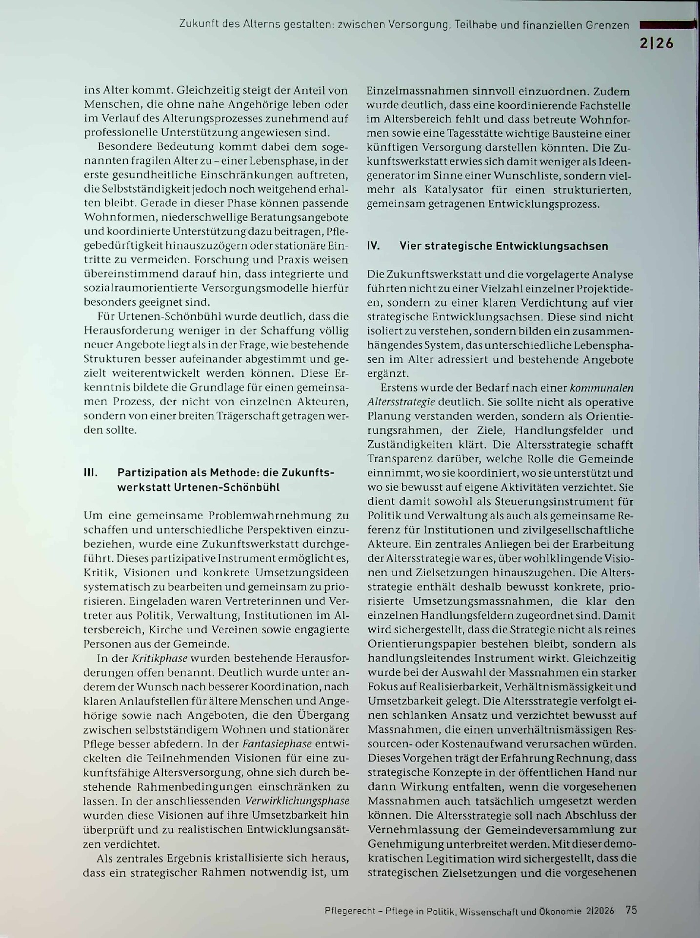 Vorschauseite 2: Gemeinsam Altern gestalten: Partizipative Entwicklung einer kommunalen Altersstrategie in Urtenen-Schönbühl