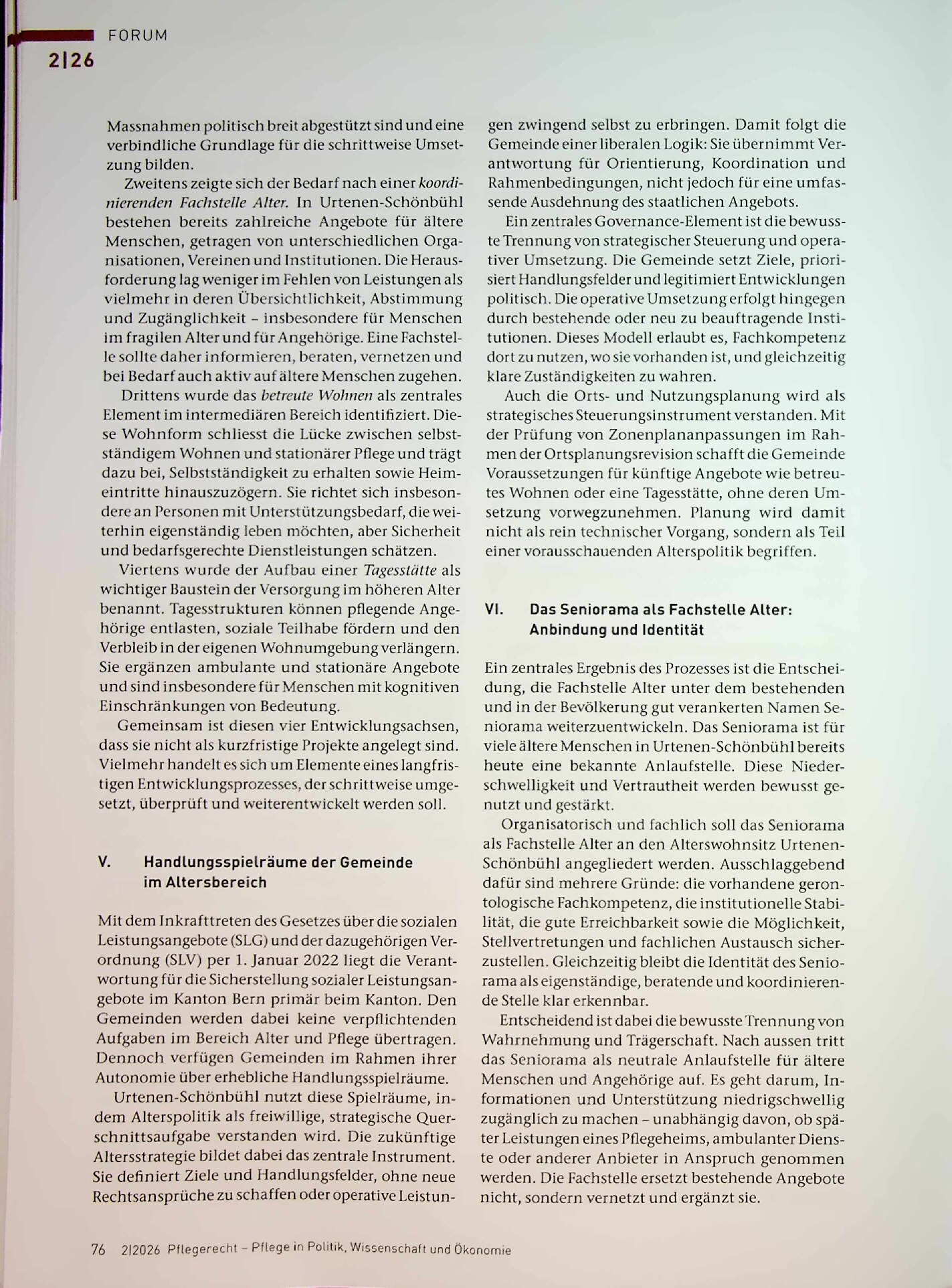 Vorschauseite 3: Gemeinsam Altern gestalten: Partizipative Entwicklung einer kommunalen Altersstrategie in Urtenen-Schönbühl