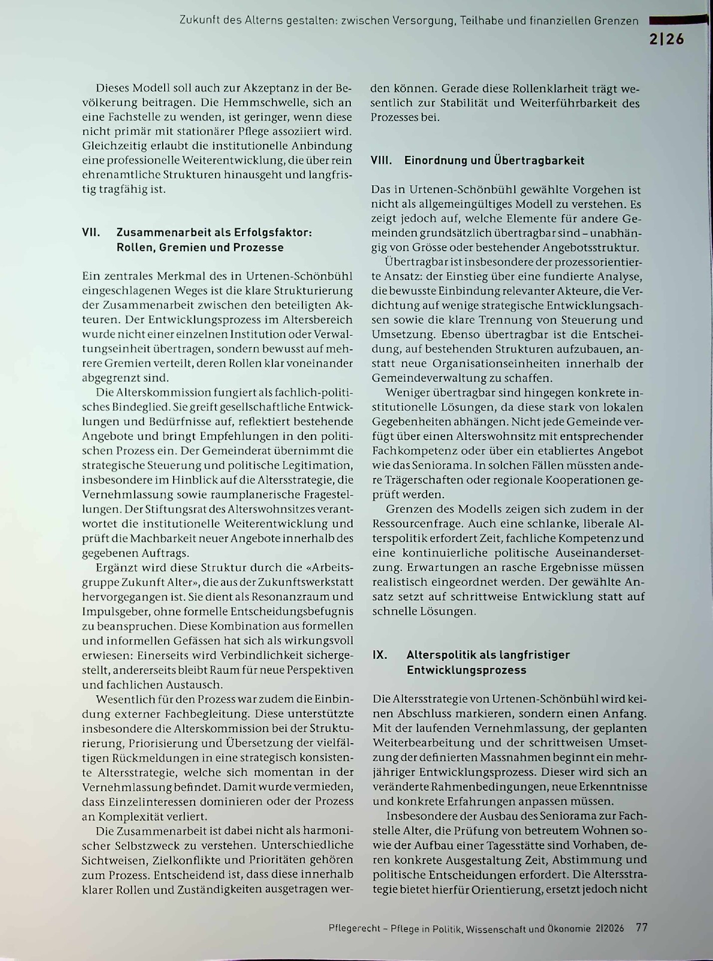 Vorschauseite 4: Gemeinsam Altern gestalten: Partizipative Entwicklung einer kommunalen Altersstrategie in Urtenen-Schönbühl