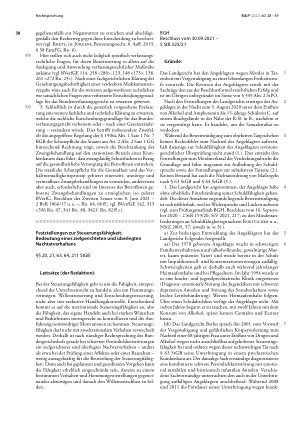 Vorschauseite 1: Feststellungen zur Steuerungsfähigkeit; Bedeutung eines zielgerichteten und überlegten Nachtatverhaltens