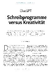 Vorschauseite 2: ChatGPT: Schreibprogramme versus Kreativität