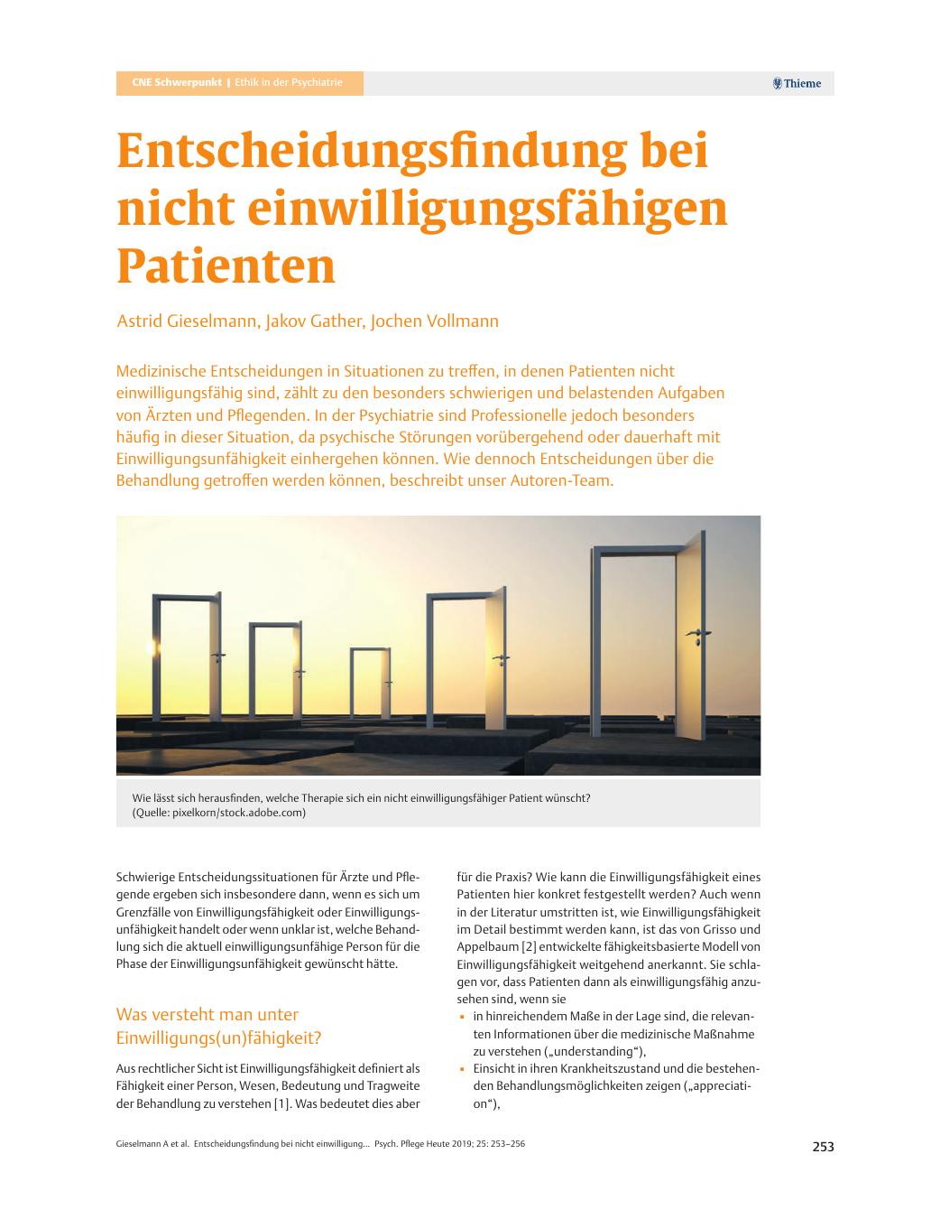Vorschauseite 1: Entscheidungsfindung bei nicht einwilligungsfähigen Patienten