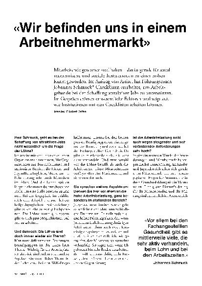 Vorschauseite 1: "Wir befinden uns in einem Arbeitnehmermarkt."