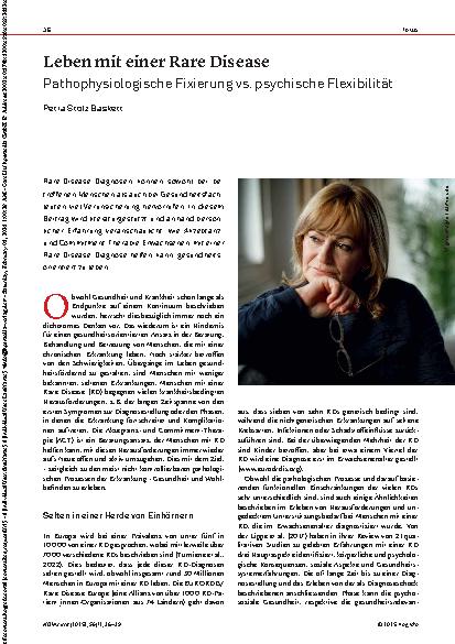 Vorschauseite 1: Leben mit einer Rare Disease Pathophysiologische Fixierung vs. psychische Flexibilität