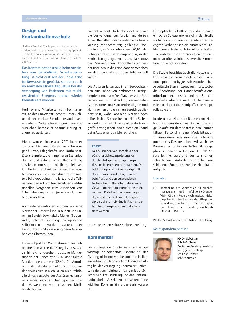Vorschauseite 1: Design und Kontaminationsschutz