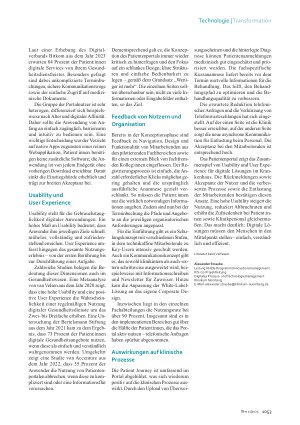 Vorschauseite 2: Patientenportal Erste Effekte erkennbar