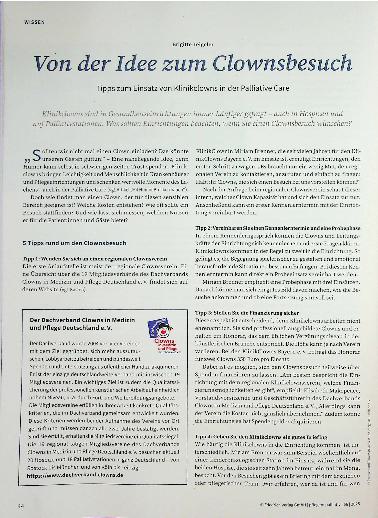 Vorschauseite 1: Von der Idee zum Clownsbesuch Tipps zum Einsatz von Klinikclowns in der Palliative Care