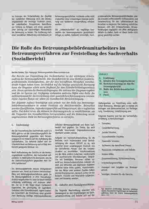 Vorschauseite 5: Abschied von formalistischen Denkmustern - Anmerkungen zur sogenannten „Unbetreubarkeit“ aus Sicht der Betreuungsbehörde