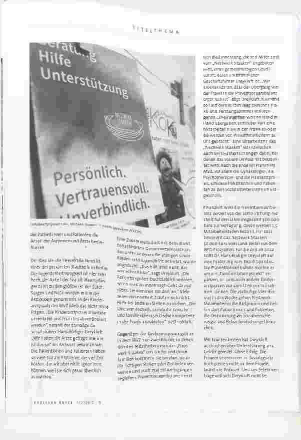 Vorschauseite 5: ZURÜCK IN DIE ZUKUNFT | Multiprofessionelle CO 1 Gesundheitszentren suchen neue Versorgungswege