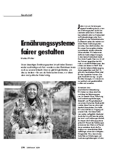 Vorschauseite 1: Ernährungssysteme fairer gestalten