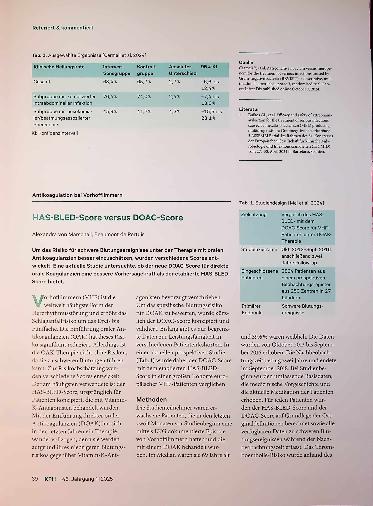Vorschauseite 1: HAS-BLED-Score versus DOAC-Score