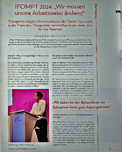 Vorschauseite 2: IFOMPT 2024: „Wir müssen unsere Arbeitsweise ändern!“