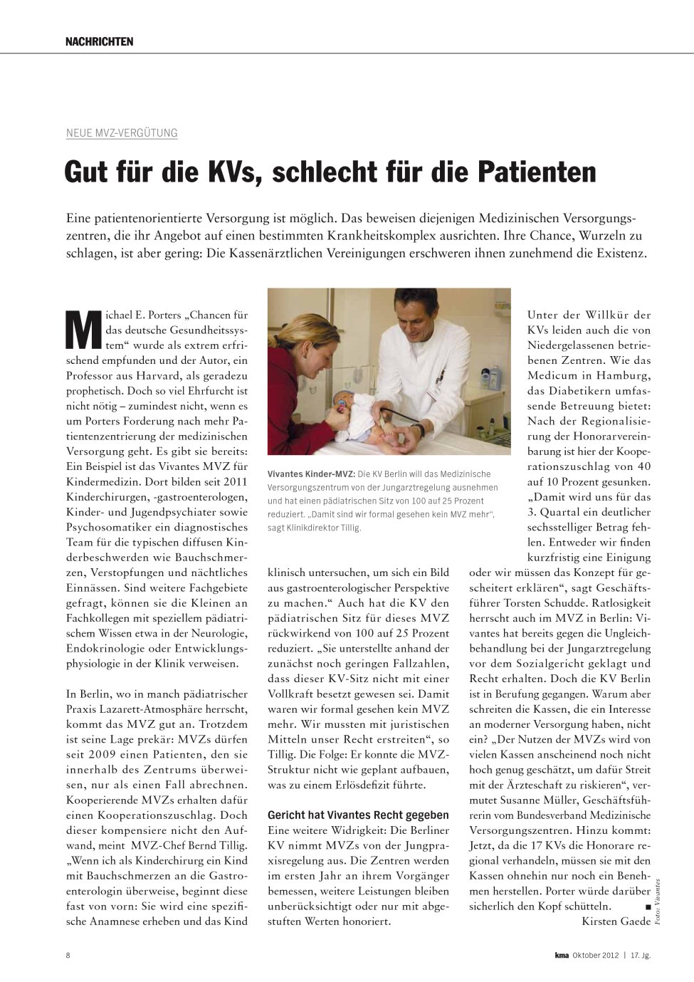 Vorschauseite 1: Gut für die KVs, schlecht für die Patienten