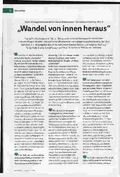 Vorschauseite 1: "Wandel von innen heraus"