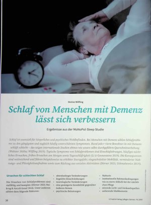 Vorschauseite 1: Schlaf von Menschen mit Demenz lässt sich verbessern