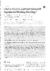 Vorschauseite 1: GRAN-ONCO: „German Research Agenda for Nursing Oncology“ Entwicklung einer Forschungsagenda der onkologischen Pflege in Deutschland