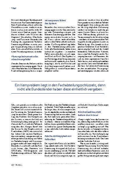 Vorschauseite 2: Krankenhausreform Vorhaltefinanzierung droht der Bürokratie-Dschungel