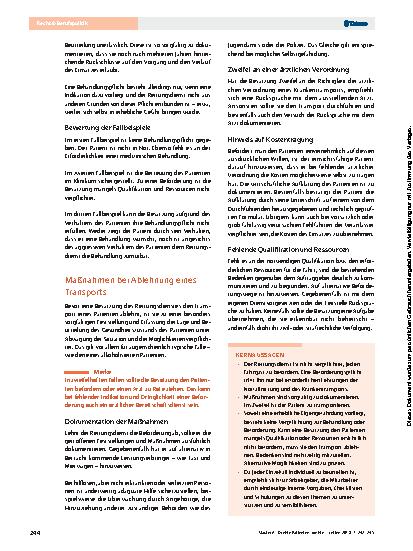 Vorschauseite 3: Dreiste Patienten, dreiste Einweiser – wann darf ich den Transport verweigern?