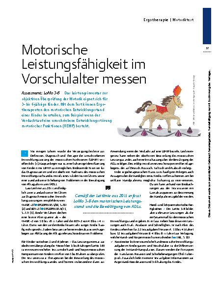 Vorschauseite 1: Assessment: LoMo 3-6 – Motorische Leistungsfähigkeit im Vorschulalter messen
