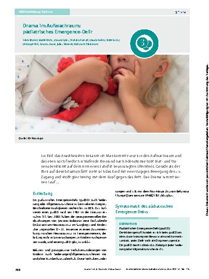 Vorschauseite 1: Drama im Aufwachraum: pädiatrisches Emergence-Delir