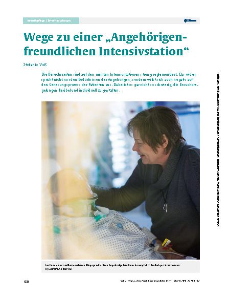 Vorschauseite 1: Wege zu einer „Angehörigenfreundlichen Intensivstation“