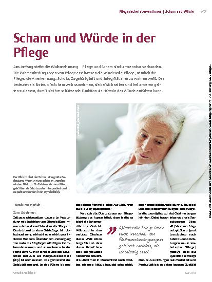 Vorschauseite 1: Scham und Würde in der Pflege