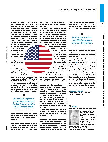 Vorschauseite 4: Ergotherapie in den USA – Ein Trendberuf in Übersee