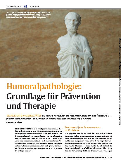 Vorschauseite 1: Humoralpathologie: Grundlage für Prävention und Therapie