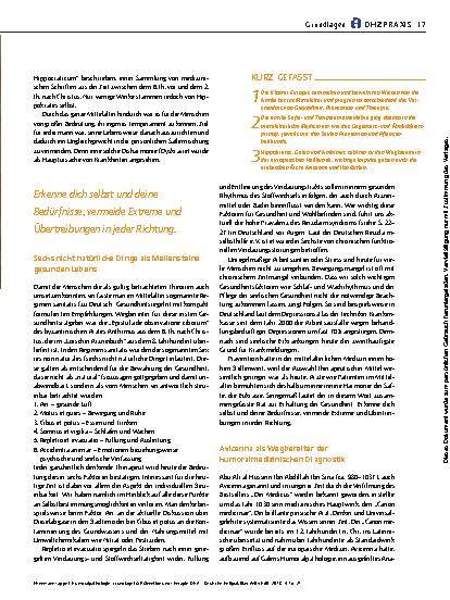 Vorschauseite 2: Humoralpathologie: Grundlage für Prävention und Therapie
