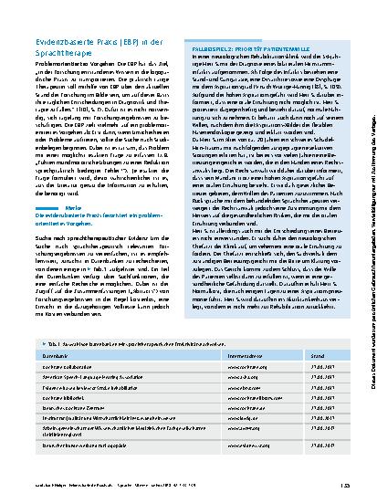 Vorschauseite 3: Evidenzbasierte Praxis als Grundlage sprachtherapeutischer Entscheidungen
