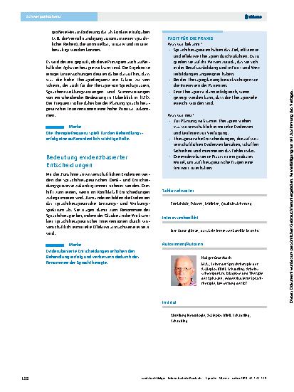 Vorschauseite 6: Evidenzbasierte Praxis als Grundlage sprachtherapeutischer Entscheidungen